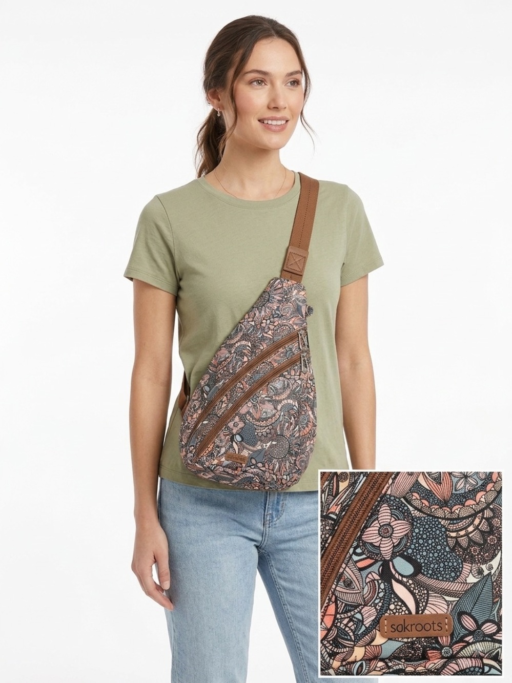 Sakroots Multi Floral Sling Backpack